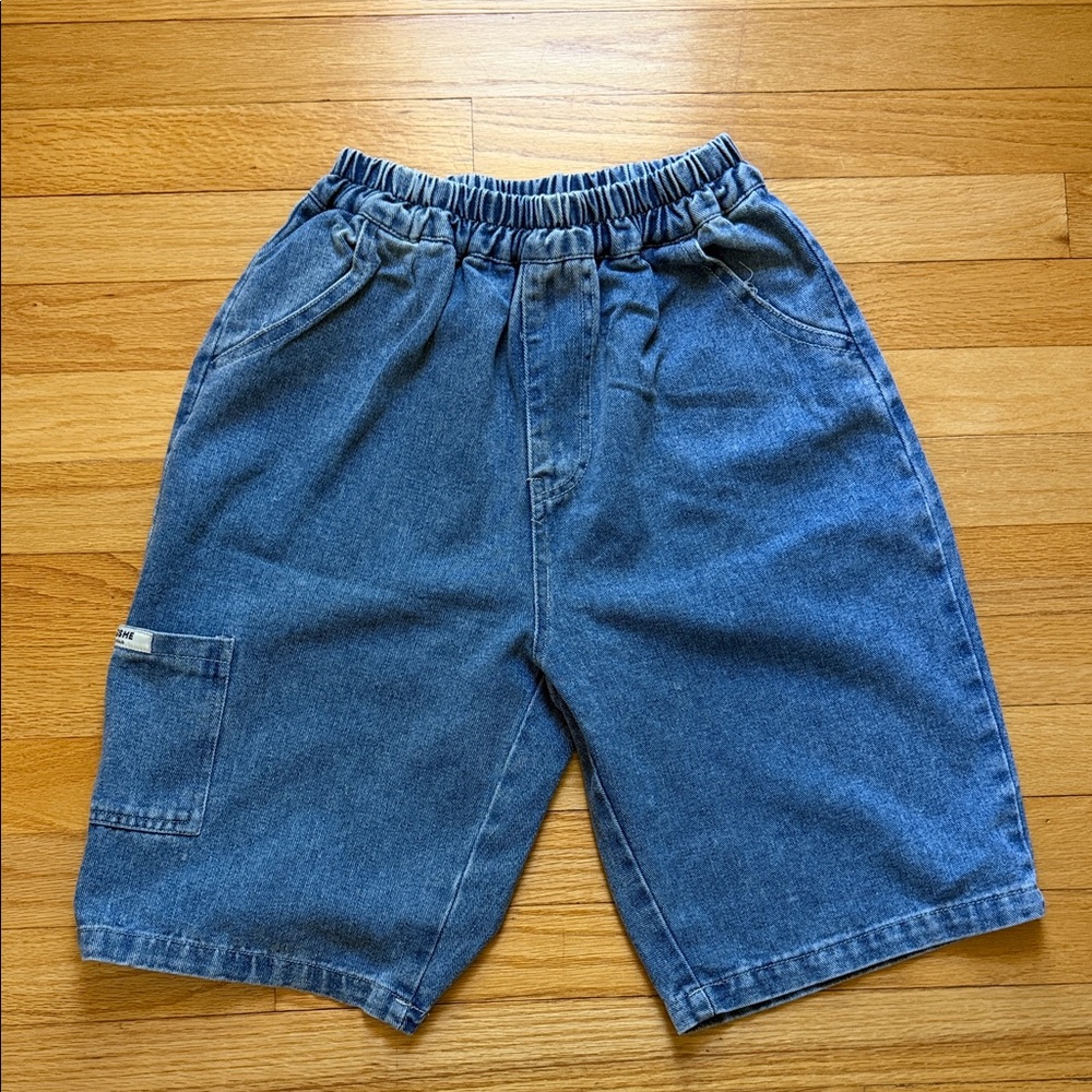 long jean shorts
